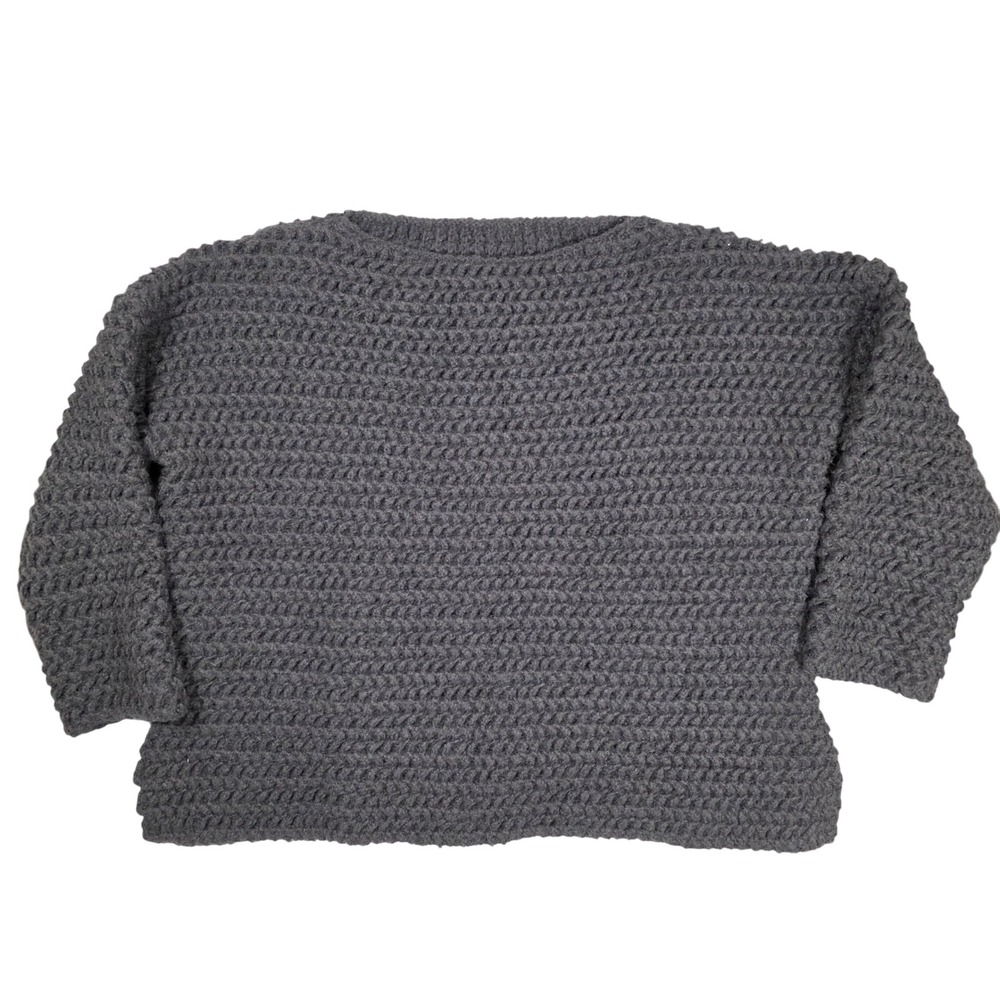 Chunky Knit Sweater Women's Grey GOOD Dark Academia Winter See Measurements
